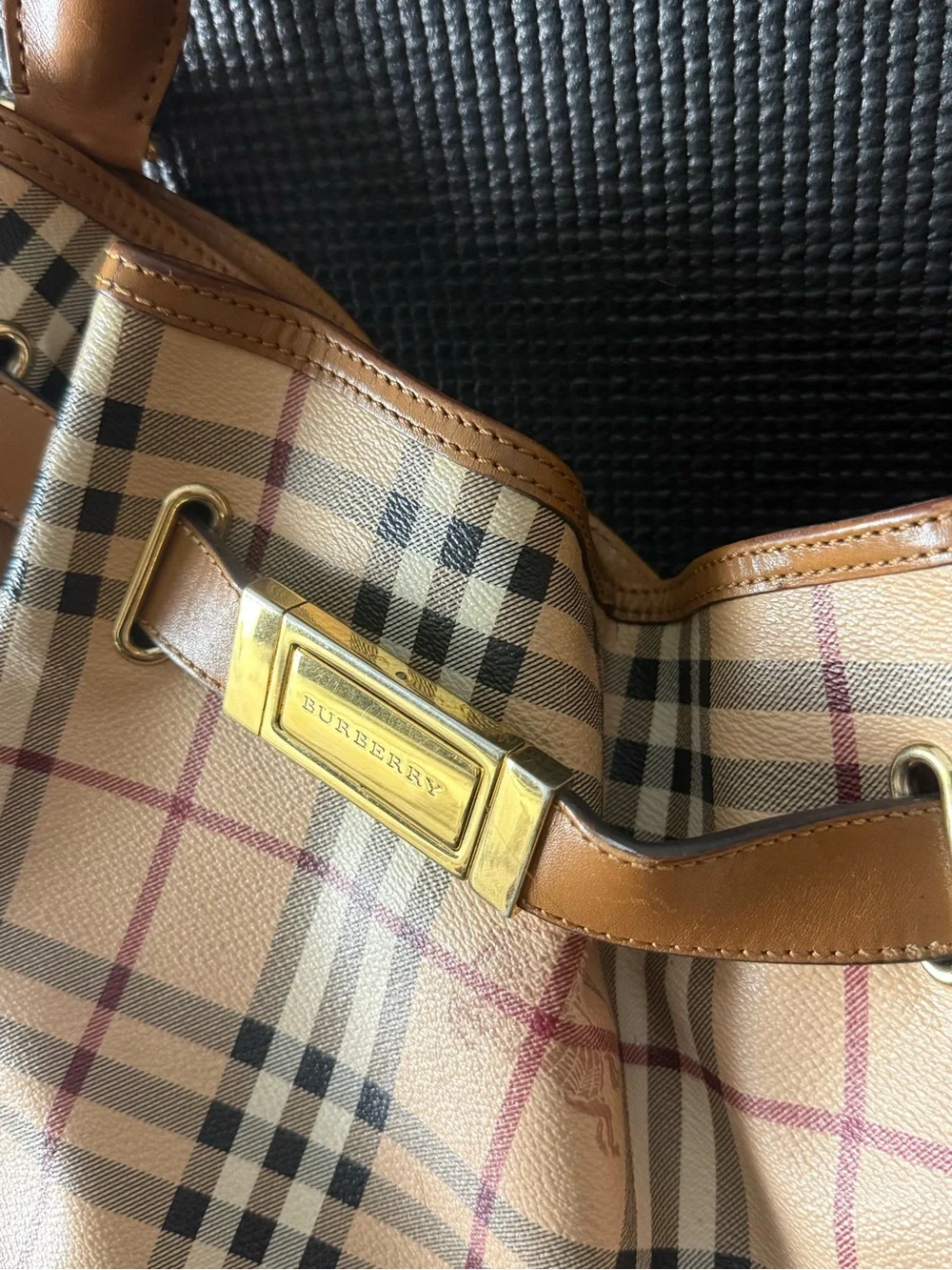 Authentic Burberry Walden Haymarket Check Hobo Bag